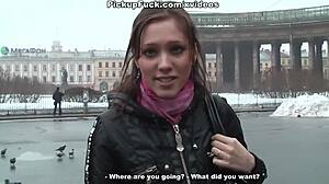 Wow, this stunning young girl is in real live porn outdoors!