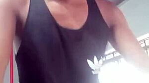 Young strangers eye each other at gym before he fucks her shaved pussy hard at home