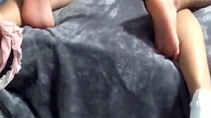 colegiala latina gets fucked after class by couple, amateurs covering her ass with cum in hardcore action.