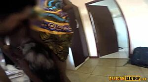 Skinny African Woman Gags on Massive Interracial Cock During Intense Oral Session