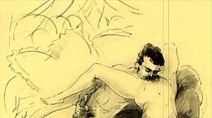 Vintage Erotic Illustration Of Antique Cartoon Hentai