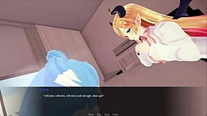 Hololewd Manager Part 3: Big Tits Teen 18+ In 3Some Femdom Game!