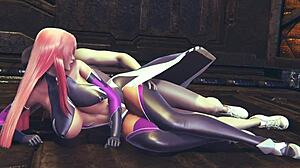 makai kishi from taimanin asagi 3 fuck her tight little 18+ pussy in spooning pose hard to make her orgasm on a floor - 3d sfm animation