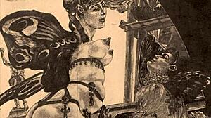 Vintage Erotic Illustration Of Antique Cartoon Hentai