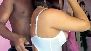 Big black cock negro fucks delicious Japanese Lina Nakamura doggystyle