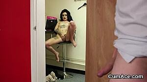 Wacky bombshell swallows cumshot on her face 😋