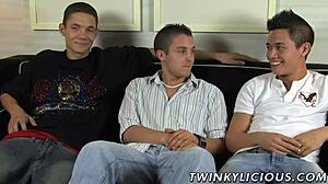 Twinks Trevin Nills And Michael Lee Masturbate With Ty Sloan