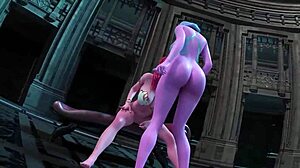 Blue-Haired Elf Girl's Secret 3D Futanari Sex