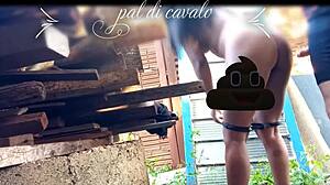 no aniversario, fodi a gostosa do meu amigo no quintal com lingerie e gangbang