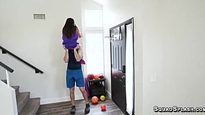 Small Brunette Amber Summer Riding Giant Cock