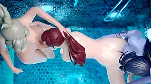 Unreal! Three animated dickgirls bang each other in tight asses and spray cum everywhere in 3D futanari sex!