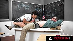 Hot Teen Student Nicole Aria Bent Over for Rough Squirting Blowjob and Hardcore Fucking