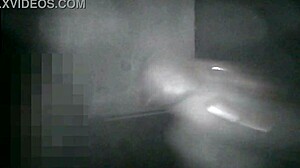 she jerks off a stranger through the glory hole until he cums