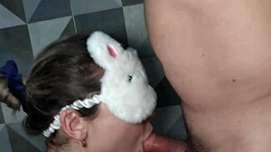 hey girl, that big cock is getting the best blowjob from this blonde slut, cum all over those natural tits