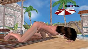 Provocative Animated 3D cartoon cutie gets fingered while rubbing her pussy in hot hentai video