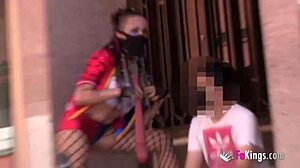 Harley Quinn Cosplayer Sucks Guys in Street Pickup