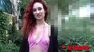 Petite redhead Ariel Ortiz goes wild in interracial scenes