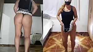 She rips clothes for homemade anal with dildo striptease. POV slut action.