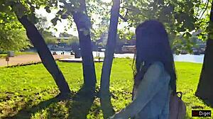 Girlfriend Orgasms In Public Park Via Toy