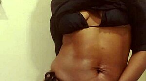 Ebony Naejae Strips And Squirts In Close Up