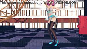 Pink Cat in Lingerie Shows Huge Tits in Intense Touhou Hentai