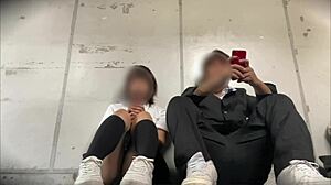 two people in an unknown warehouse, newly dating, decide to show each other something