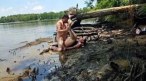 Thick Wife Fucked in the Mud on a Nature Walk - Becky Tailorxxx. Outdoor Missionary Sex with Big Ass Nude.
