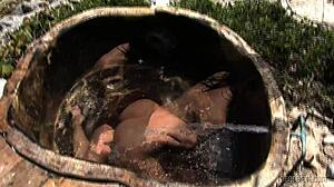 Melisa reaches orgasm masturbating her shaved pussy in mexico