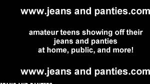 18yo Missy masturbates while undressing in skinny jeans