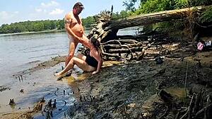Thick Wife Fucked in the Mud on a Nature Walk - Becky Tailorxxx. Outdoor Missionary Sex with Big Ass Nude.