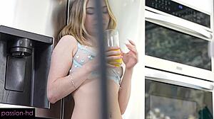 Demi Sips Morning Cream From Big Cock