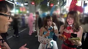 i'm totally hooked on this erotic bunny chick in shibuya for halloween sex!