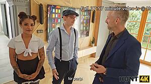 Watch this pretty Latina get her pussy fucked hard on the sofa!