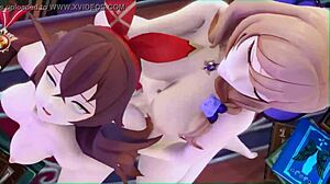 Lisa Dominates Amber in Futa Genshin Impact With Hard Anal Sex and Raw Sound