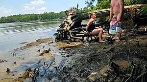 Thick Wife Fucked in the Mud on a Nature Walk - Becky Tailorxxx. Outdoor Missionary Sex with Big Ass Nude.