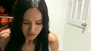 outdoor activity on balcony with passerby watching homemade latina big tits cowgirl big cock