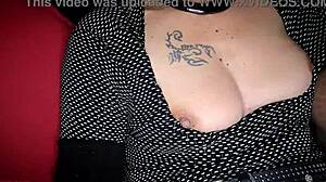 Mature mother in law jerks off engaged cock, shaved pussy getting rough