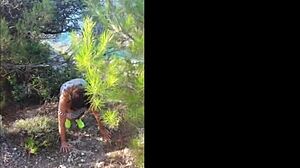 Curvy stepmom seduces stepson by removing panties and sucking cock on beach