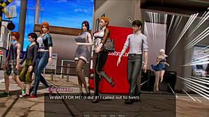 Exploring the academy in this anime game.