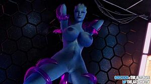 Liara, take that creampie from a stranger at the gloryhole!
