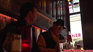 Tattooed Dutch Hooker Rips Clothes for Close-Up Masturbation