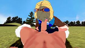 Ezreal and Braum have hard sex in League of Legends yaoi.