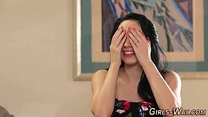 Lesbian cutie experiences intense fingering and oral pleasure leading to climax