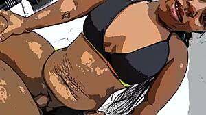 Bold Intense Anal with Latina in Cartoon Style