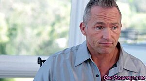 Flat-Chested Teen Gets Plowed by Older Man in Taboo Encounter.