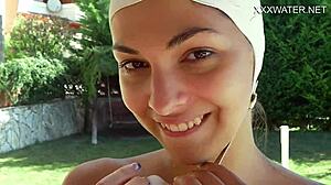 masturbating naked babe petite 18+ brunette pornstar