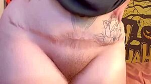 Chubby curvy girl squirts orgasm with huge dildo bent over