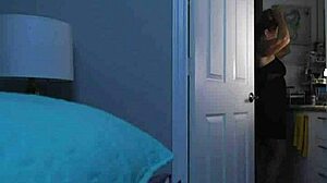 Stepson scared by thunder hops into stepmom's bed