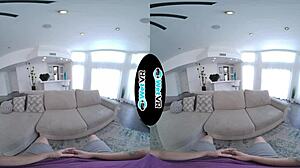 Watch the Contrast as a Huge Dick Slides into a Skinny Brunette in VR POV Creampie