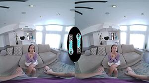 Watch the Contrast as a Huge Dick Slides into a Skinny Brunette in VR POV Creampie